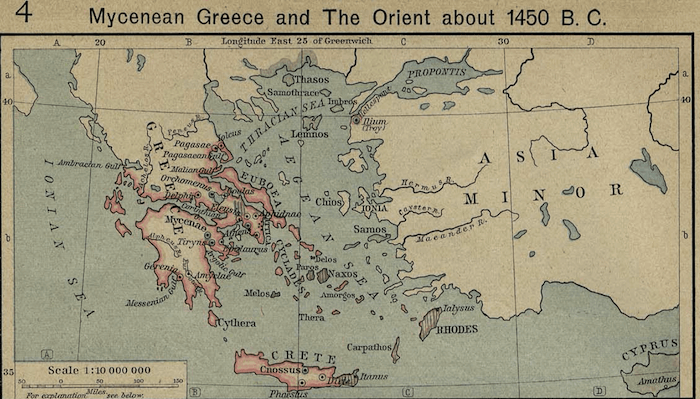 Myceneans - Mycenaean Greece Map (1450 BCE)