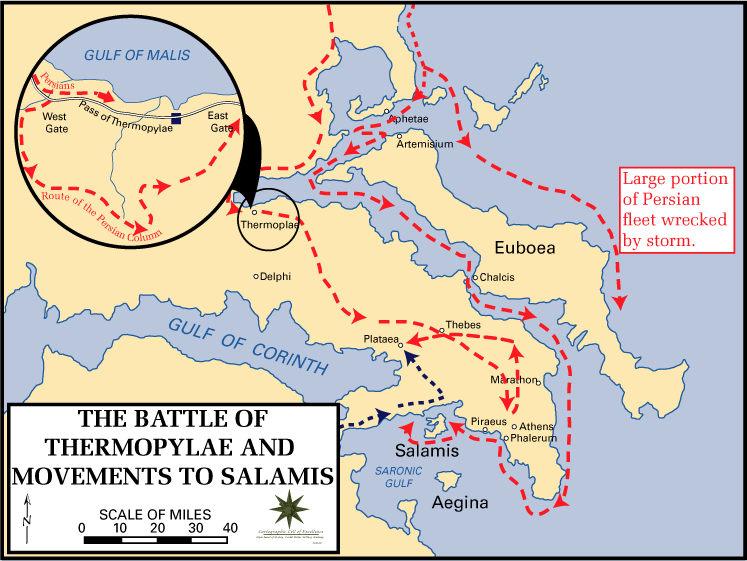 Battle of Thermopylae - Battle of Thermopylae Movements to Salamis